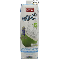 UFC Pure Coconut Water 100% tīrs kokosriekstu ūdens Taizeme, 1 litra iepakojums (4 gab.)