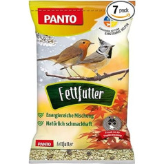 PANTO trekna barība savvaļas putniem 7 x 2,5 kg - Augstas enerģētiskās vērtības putnu trekna barība ar zemesriekstiem, graudaugiem un augļiem, visa gada barība savvaļas putniem, kas barojas ar graudiem un mīkstajiem produktiem