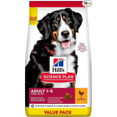 Hills 's Science Plan Canine Adult Health & Fitness Dry Dog Food Large Breed Chicken 18kg