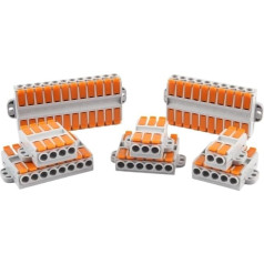 Ātrās dokēšanas vadu savienotāji Push-In vadītāju terminālu bloks 6mm2 kabeļu elektroinstalācijas savienotāji M3 skrūves var piestiprināt (226F-2, 50PCS)