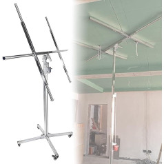 CASEGO Sheetrock-Fußlift, Trockenbau-Hebebühne - 3,2 m, 3,7 m, 4 m hoch, höhenverstellbar, Gipskarton-Lift - Faltbarer Trockenbau-Rolllifter Trockenbauwand (H 4m/13.1ft+Telescopic Arm)