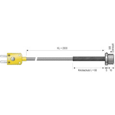 B & B Thermotechnik Temperatūras sensors einschraubfühler Type K (NiCrNi) Plug for termoelemento Miniaturised Termo