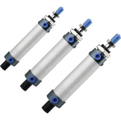 Pneimatiskais gaisa cilindrs, alumīnija 40 mm sērijas gredzenu mini pneimatiskais cilindrs 25-500 mm takts divpusējas darbības mazs gaisa cilindrs automātiskajām iekārtām (krāsa: MAL40x75mm, izmērs: 0)