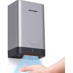 anydry AD2822 Ātrdarbīgs roku žāvētājs Automātiskais elektriskais roku žāvētājs komerciāliem vai mājsaimniecības mērķiem (sudraba krāsā)