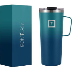 IRON °FLASK Grip Coffee Mug - 710 ml, Leak-Proof, Vacuum Insulated Stainless Steel Bottle, Double Walled, Thermal Travel, Hot Cold, Water Metal Canteen