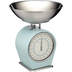 KitchenCraft Living Nostalgia mehāniskie virtuves svari, 4 kg - Vintage Blue