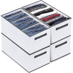 Spetime Pack of 6 organizatoru skapja kastes organizatoru sistēma bikses drēbju skapis salokāms stackable atvilktņu ieliktņi drēbju skapjiem džinsi krekli apģērbi