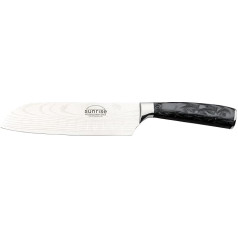 Rockingham Forge Santoku nazis, Sunrise Collection, 18 cm, melns sveķu rokturis, nerūsējošā tērauda asmens, nerūsējošais tērauds, dāvanu kaste, RF-2105BK