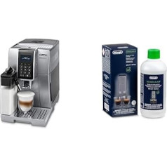 De'Longhi Dinamica ECAM 350.75.S Pilnībā automātisks kafijas automāts ar piena sistēmu, kapučīno un espresso ar vienu pogas pieskārienu, digitālais displejs ar skaidru tekstu, 2 kafijas tasīšu funkcija, sudraba ar