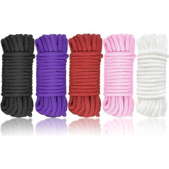 5 Pieces Soft Cotton Rope Multipurpose Rope Durable Long Color Rope 10M Soft Twisted Cotton Knot Ties Rope Cord Braided Cotton Rope