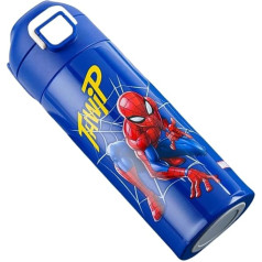 FASHION YO 400ml Kids Spiderman Water Bottles for Boys, Stainless Steel Water Bottle for School, Vacuum Insulated, BPA Free, Leak-Proof, Double Walled, Metal Water Bottle Hot Cold (Spiderman)