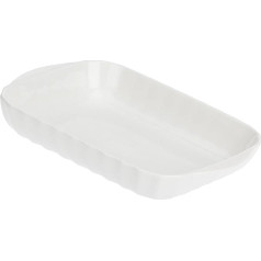 la Porcellana Pieve Rectangular Baking Dish cm 32X22 in Gift Box, Porcelain White, 22 x 32 x 5 cm