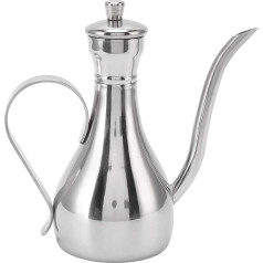Tomotato nerūsējošā tērauda olīveļļas dozators, 350 ml eļļas trauks bez pilienu izsmidzinātāja, etiķa un eļļas dozators ar vāku Eļļas pudele virtuves restorānam, grilam, grilēšanai, cepšanai, grilēšanai