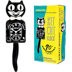 Kit Cat Klock Oficiālā 90. jubilejas melna ar 1950. gadu kolekcionāra kastīti