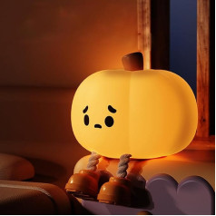 XRR nakts gaisma Bērnu naktslampiņa, silikona naktslampiņa Ķirbju formas uzlādējama uzlādējama Touch LED dimmable galda lampa USB lampa bērnu istabai Halloween dāvanas Baby Girl Boy