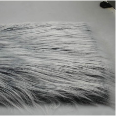 Koša mākslīgās kažokādas auduma garš kaudze 12 cm DIY šūšanas amatniecības Foto rekvizīts fons Anime Cosplay puse kostīms paklājs apdare 50 x 170 cm Krāsa: 22 pelēka balta