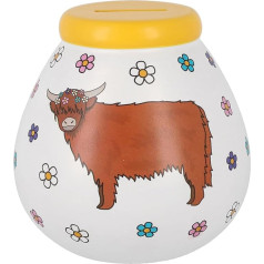 Dogs & Cats to Home & Tree of Life Limited Edition naudas kastītes - SMASH to Open Savings Bank (Highland Coo) 14cm x 14cm x 14cm (K92530)