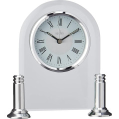 Acctim 36427 Bewdley Mantel Clock, серебристый/белый