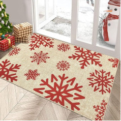 Enyhom Christmas Large Dirt Trapper Mat 80 x 120 cm, neslīdošs mašīnā mazgājams sniega virtenes paklājs durvju paklājs, kas paredzēts ieejas, priekšējo durvju un gaiteņa dekorēšanai