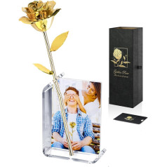 Gold Dipped Infinity Rose 24K Last Forever Rose, 1 Pack Hand Immersed in 24K Golden Roses Romantiskas dāvanas sievietēm dzimšanas dienā Jubilejas Valentīna diena Mātes diena