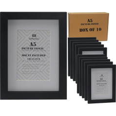 A5 (14.8x21cm) Document Frame with Mount for 6x4 Picture Frames with Clear Acrylic Front A5 Certificate Frame 10 Pack A5 Frame for Desk and Wall Mounting