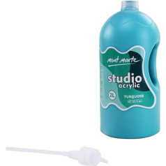 Mont Marte School Acrylic Paints, Teal, 1/2 Gallon (2 Litres), Perfect for Students and Artists, Excellent Coverage and Quick Drying, with Pump Lid