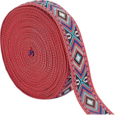 GORGECRAFT 5 jardi Vintage žakarda lentes Etniskā izšūta lenta 1,6 cm plata Boho mežģīnes apdares DIY šūšanai Apģērbu aksesuāri Rokdarbi Bag Embellishment amatniecības rombveida modelis