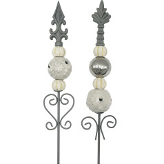 naninoa Metal Plug franču lilija 2 gab. 100 cm dārza mietiņš Ziedu mietiņš Dārza dekorēšana