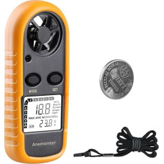 Digitālais anemometrs Rokas vēja ātruma mērītājs Vēja plūsmas ātruma mērītājs vēja dzesēšanas temperatūras ātruma mērīšanai Vēja mērītājs Termometra mērītājs mērīšanai