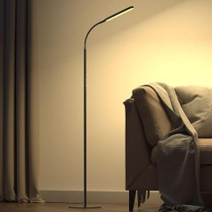 OUSFOT LED stāvlampa ar 3 krāsu temperatūrām un nepārtrauktu aptumšošanu 180 cm stāvlampa Lasīšanas lampa ar skārienjūtīgu vadību un tālvadības pulti, regulējams Gooseneck guļamistabai/dzīvojamai istabai