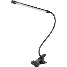 CHICIRIS LED spailes lampa - regulējama spailes gaisma - USB lasīšanas lampa viesistabai, guļamistabai, kabinetam - melna