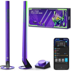Govee x EVANGELION spēļu gaismu josla ar viedo kontrolieri, Wi-Fi spēļu gaismu josla ar mūzikas režīmiem, 62 iebūvētie skatuves režīmi, darbojas ar Alexa un Google Assistant, gaismas dekorācija spēļu istabai