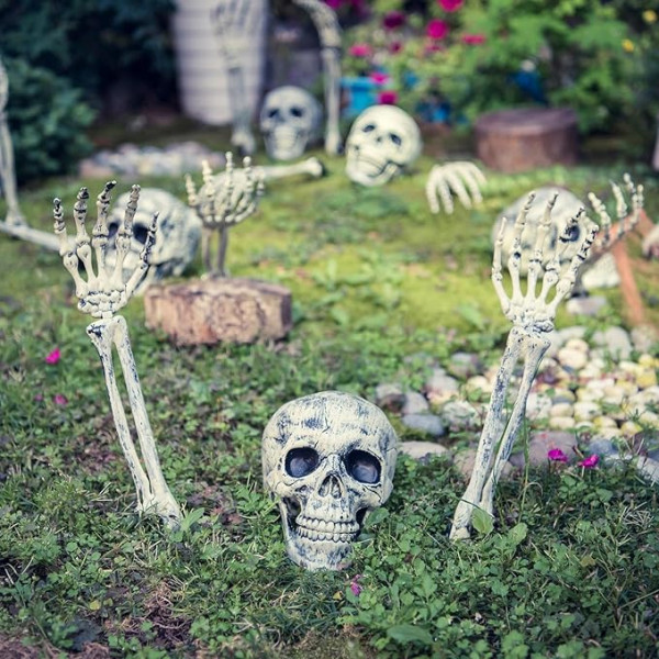 Fikowo Halloween-Dekorationen, Skelettpfähle für Rasenpfähle, Garten, Halloween, reālistiska Skelett-Dekoration