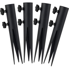 KITANDOVE Pack of 4 Solar Light Ground Nails Stakes for Outdoor Lights Metal Stake Rod for Candy Cane Lights Stake for Garden Light Stakes for Outdoor Use Black Iron