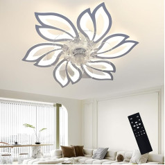 Homefire Griestu ventilators ar apgaismojumu un tālvadības pulti Klusa LED griestu gaisma Dimmable Fan Timing griestu gaisma Radošs 6 gaismu dizains Dzīvojamās istabas ventilators Ziema / vasara guļamistabai