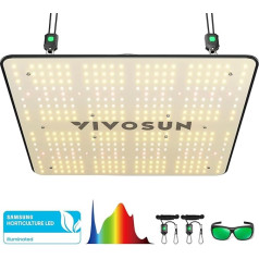 VIVOSUN VS1500 LED audzēšanas gaisma ar Samsung LM301 diodēm un Sosen draiveri audzēšanai iekštelpās, augu lampa ar regulējamu apgaismojumu un saules gaismas pilnu spektru 90 x 90 cm augšanas teltij