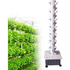 PTSZNGS Hydrokultur-Turmset mit 15 Etagen und 45 Löchern, abnehmbare PP-Kolonisationsbecher, Hydrokultur-Anbausystem für Gewächshäuser, vertikaler Turm für Hydrokultur-Anbausystem