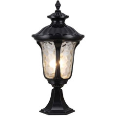 WFZRXFC Outdoor IP55 Wasserdichter Glassäulenscheinwerfer im europäischen Stil Retro Victoria Garden Rasenlicht Haustürpfostenlicht Patio Zaunsäulenlampe Parkweg E27 Säulenlicht