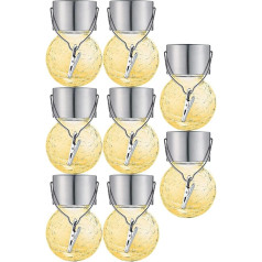 Angoily 8Pcs Outdoor Solar Balkon Riss Ball Café Im Freien LED Licht Hängen Lampe mit Clips Für Garten Hinterhof Party Hof Decor (Licht Gelb)