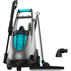 Cecotec Conga Triton 4000 UltraClean 1500W augstspiediena putekļsūcējs 4-in-1: augstspiediena tīrīšanas funkcija, mitrā un sausā putekļsūcēja un pūšanas funkcija, 120 bar, sūkšanas jauda 15 kPa, melns,
