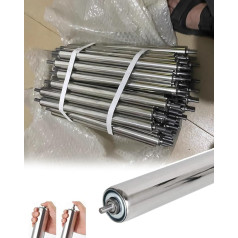 Splicable konveijera rullīšu rezerves daļas 50 mm diametra komplekts kokapstrādes veltņu statīviem Rock Tumblers Viegli uzstādāms 1250 mm (49 1/10,2 cm)