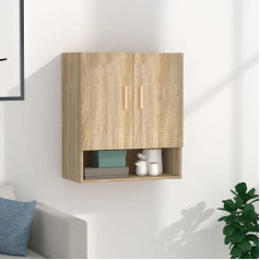 CINDERFUL Wandschrank Sonoma-Eiche 60x31x70 cm Holzwerkstoff,Skandināvu Hängeschrank SonomaEiche: Platzsparender Stauraum für Wohnzimmer und Schlafzimmer Aufbewahren Organisieren