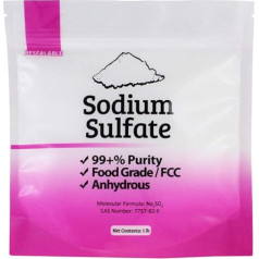 (0.5kg Bag) - 0.5kg Natural Sodium Sulphate Food Grade FCC 99+% Granular Anhydrous Crystals Salt Made in USA