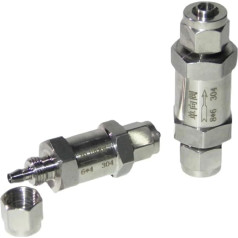Passend für 6, 8, 10, 12 mm Schlauch, Schnelldrehschraube, Rückschlagventil, Einwegventil, Nicht-Inline-304 Edelstahl (passend für 10 x 6,5 mm Schlauch)
