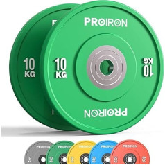 PROIRON Olimpiskās svaru plāksnes 50 mm, 5-25 kg, cieta gumija, hanteles Svaru plāksnes saskaņā ar IMF standartu