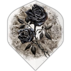 US Darts Alchemy Dies IRAE (Black Rose) Standarta šautriņu lidojumi (9 lidojumi) - īpaši izturīgi (100 Micron)
