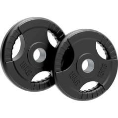 Ķermeņa revolūcijas olimpisko svaru plāksnes ar gumijas pārklājumu, čuguna atsvaru komplekts - Tri Grip Radial - 1,25 kg, 2,5 kg, 5 kg, 10 kg, 15 kg, 20 kg, 25 kg.