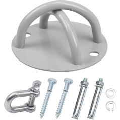 BIGKASI Griestu āķa sienas stiprinājums X kronšteins suspensijas trenažierim 304 ciets nerūsējošā tērauda Heavy Duty Hook & D Shackle stiprības treniņiem mājās un sporta zālē | Slodzes ietilpība līdz 250 kg