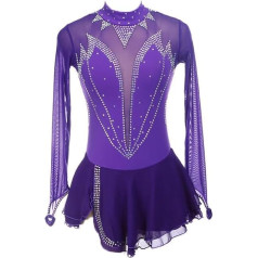 PONNYC Daiļslidošanas apģērbs ar augstu elastību bez muguras slidošana deju kleita sievietēm Ziemas sporta sniegums kostīms roku darbs Ritmiskā vingrošana Leotards