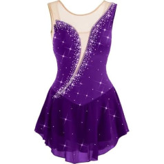 YDHTIZ Meitenes daiļslidošana Konkurences uzvalks Slidošana slidošana svārki Ziemas sporta slidošana Performance kleitas ar rhinestones